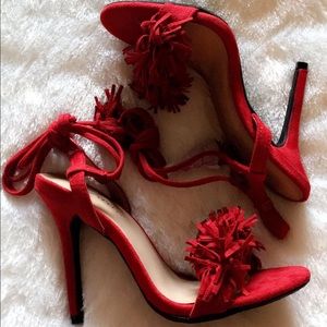 ❤️Red Fringe Heels❤️